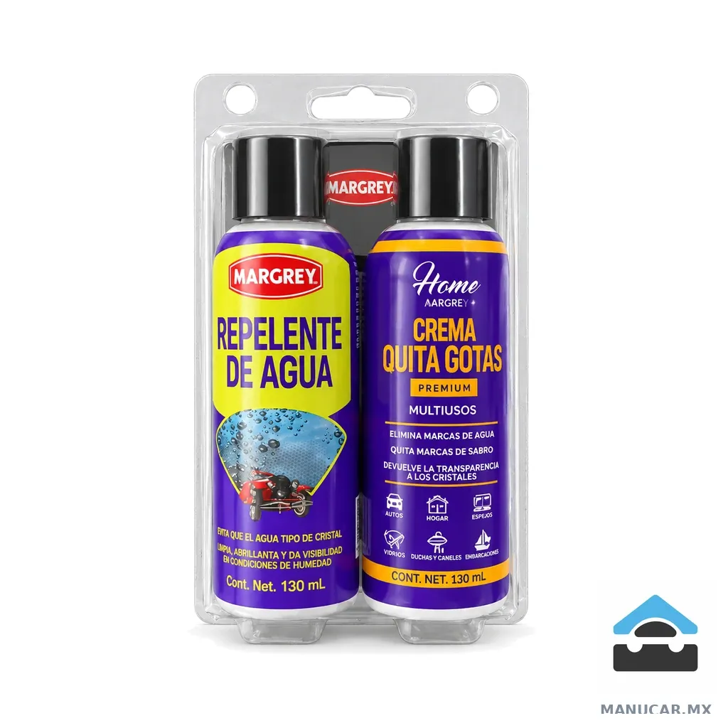 Kit Limpieza Cristales Blister Margrey, 130 ml