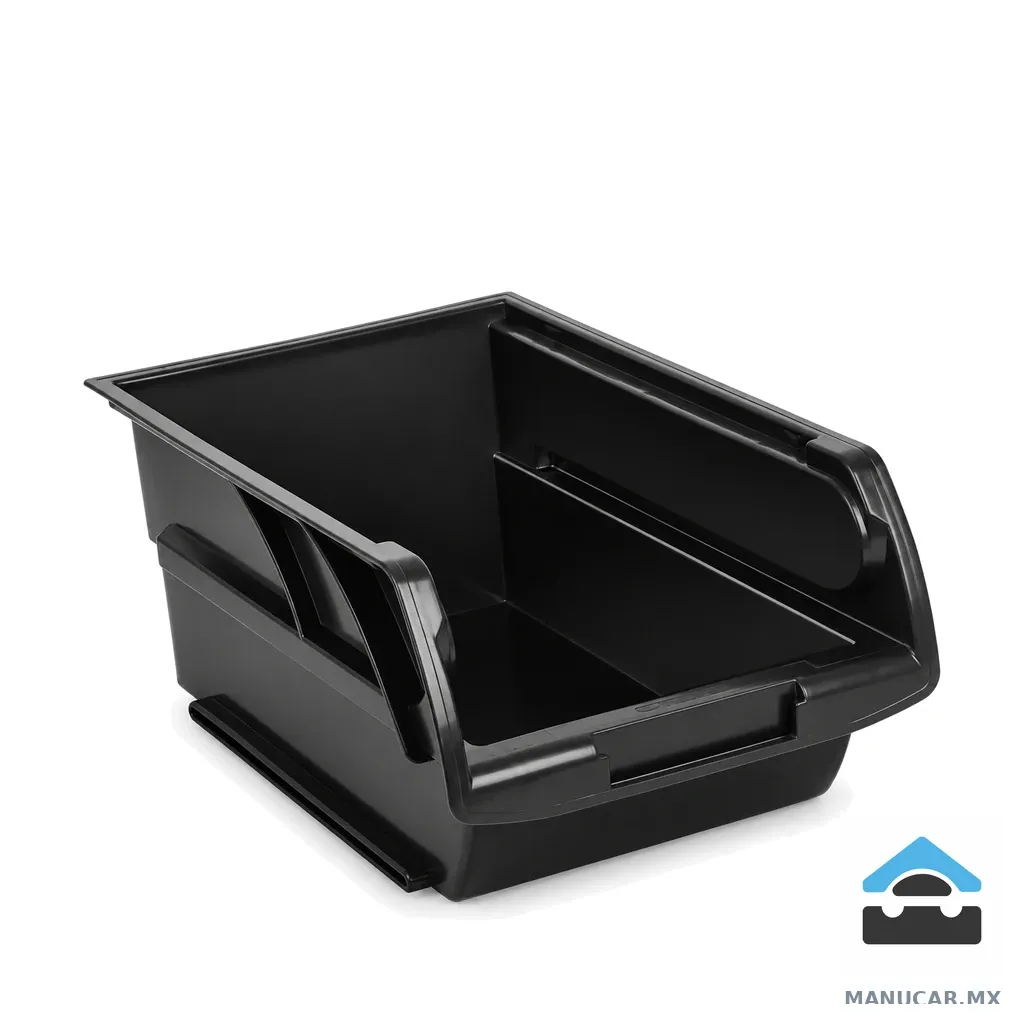 Gaveta Negra Apilable de Plástico 34 X 21 X 15 cm, Pieza
