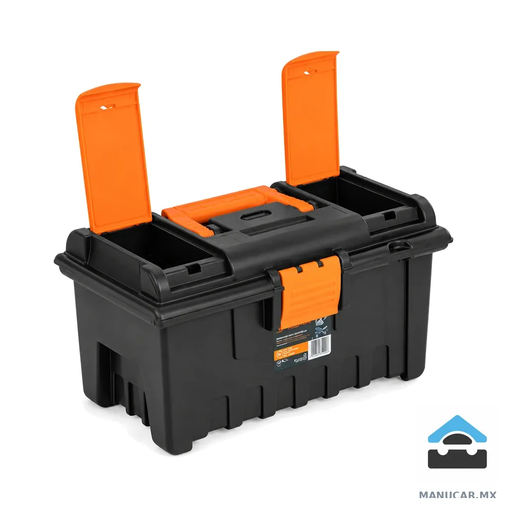 Caja Plástica 16 con Compartimentos, Naranja, Caja
