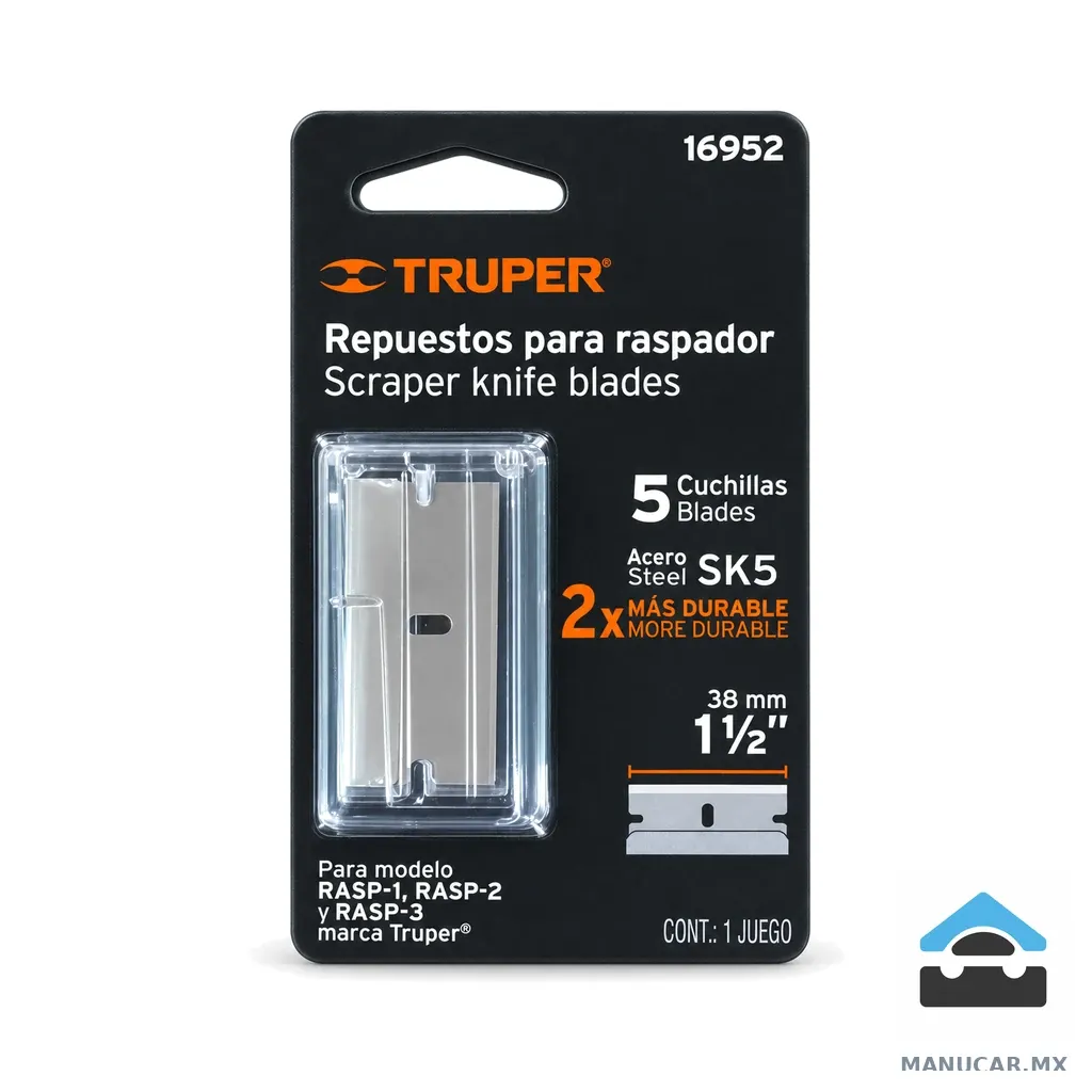 Navaja Repuesto Raspador con 5 piezas Truper, Paquete con 5