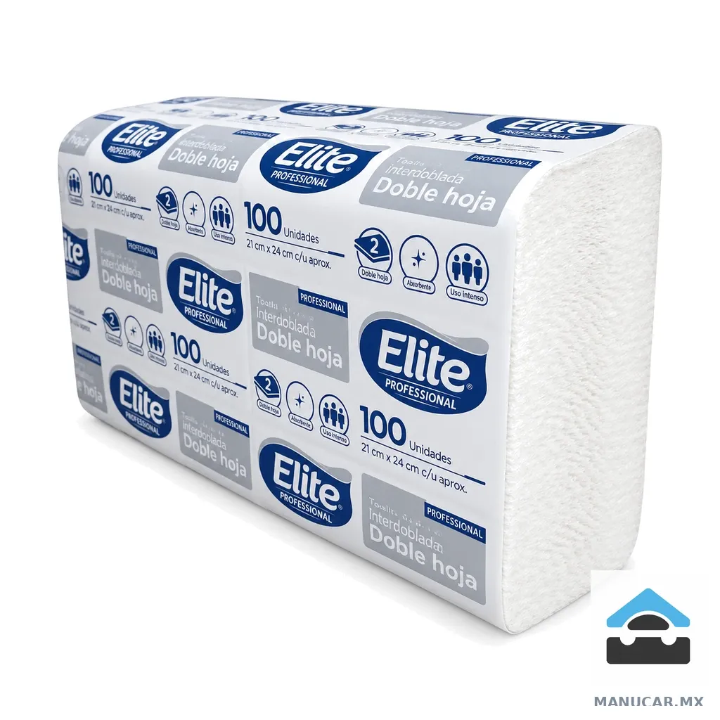 Toalla Interdoblada Elite Pro Classic con 100, Paquete con 100