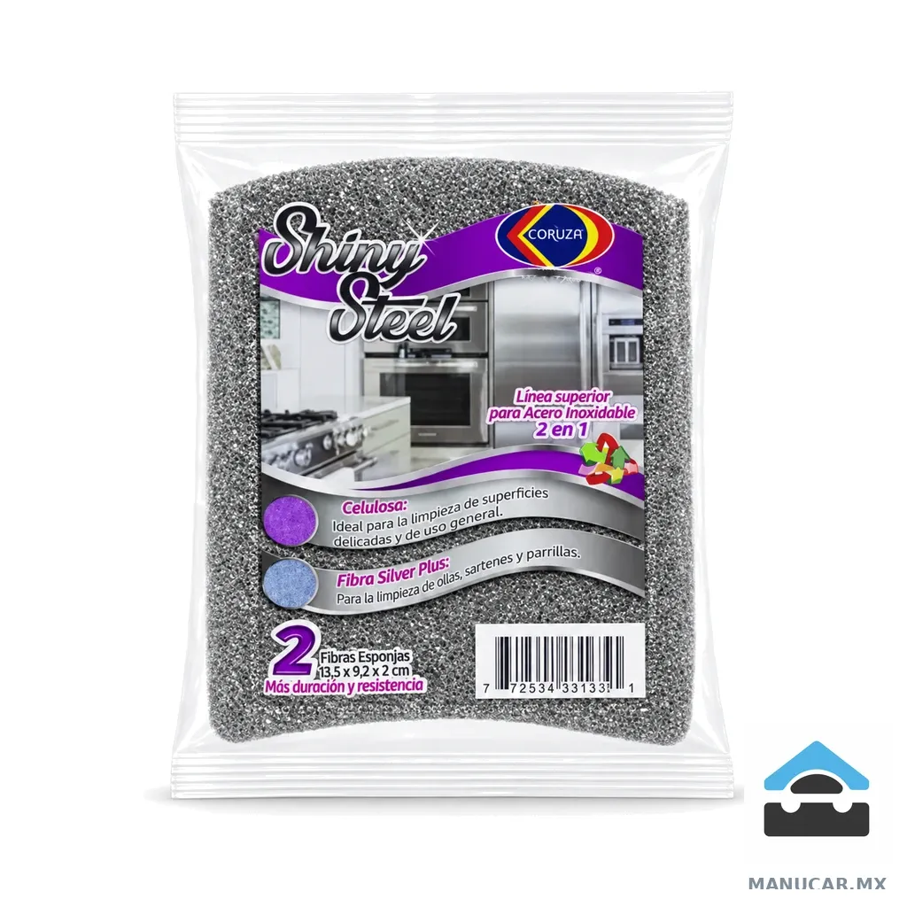 Esponja Shiny Steel Violeta 2 pieza, Pieza