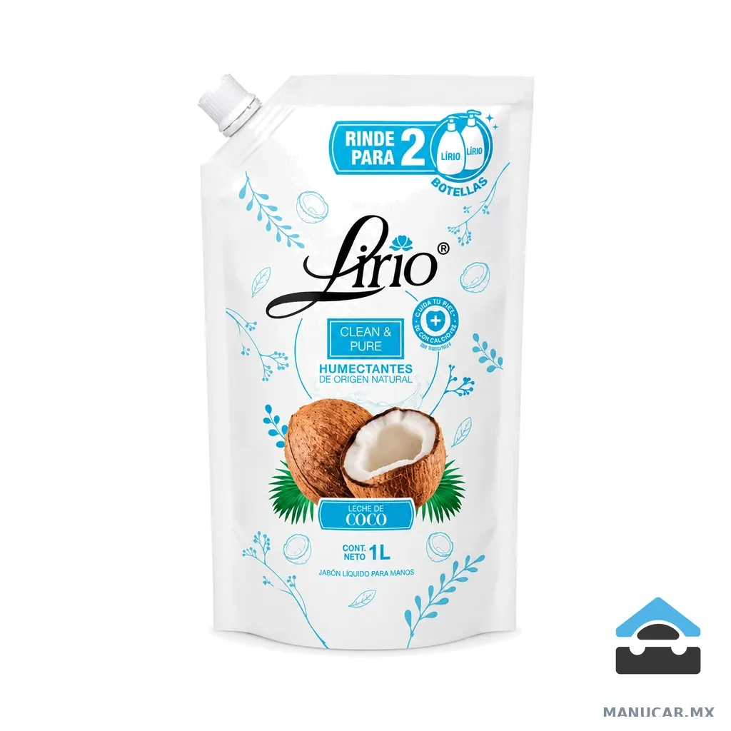 Jabón Lirio Líquido Pouch Coco, 500 ml