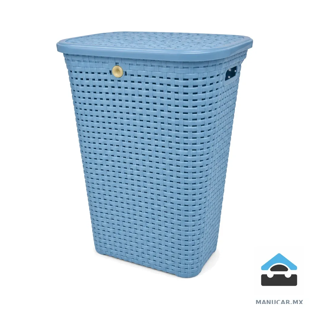 Cesto Rattan con Tapa Azul, Pieza
