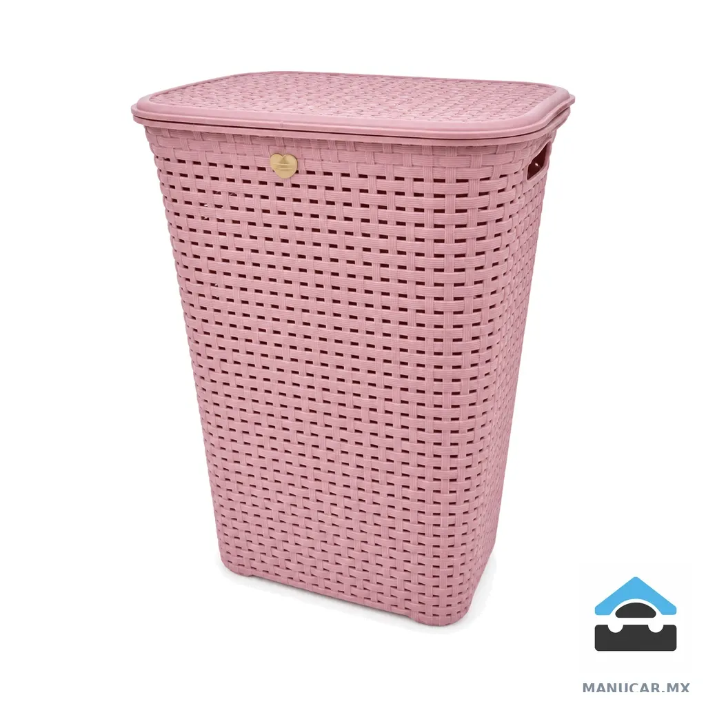 Cesto Rattan con Tapa Rosa, Pieza