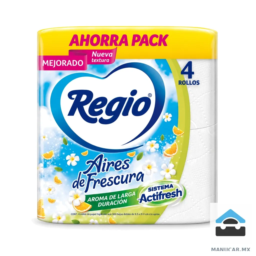 Papel Regio Aires 300 Hojas con 4, Paquete con 4