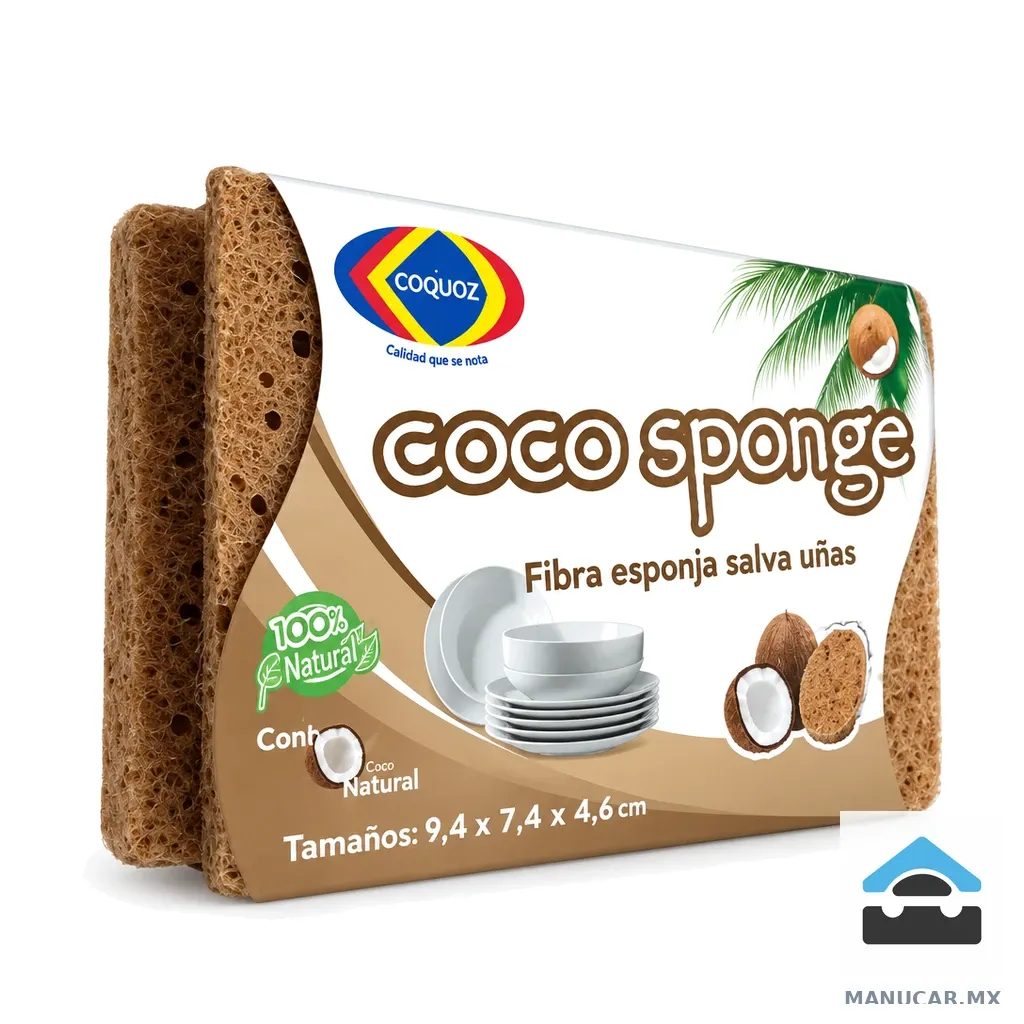 Fibra Coco Sponje con 2, Paquete con 2