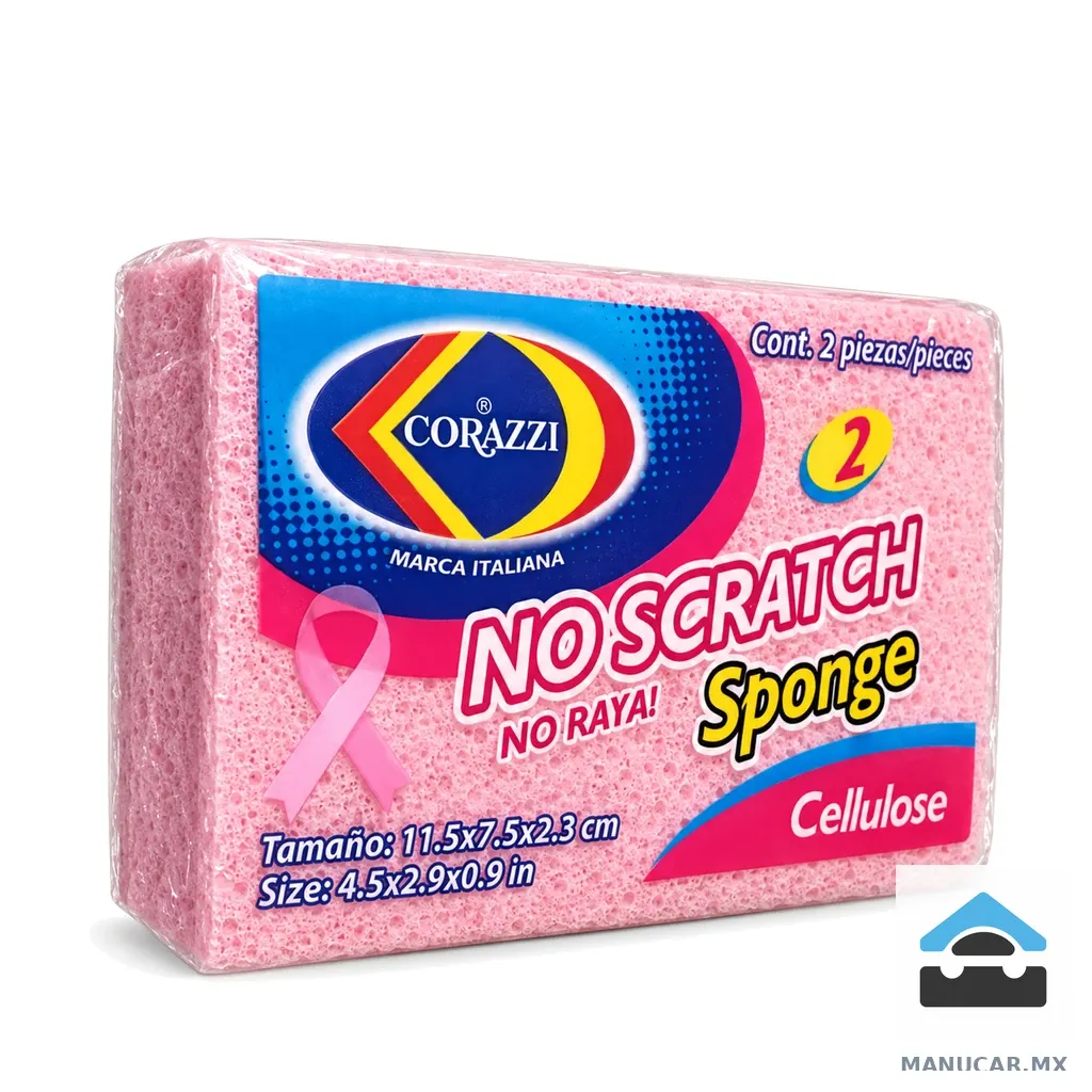 Fibra Esponja Rosa No Raya No Scratch, Pieza