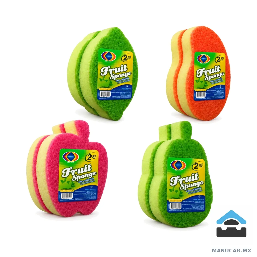 Fibra Fruit Sponge con 2, Paquete con 2