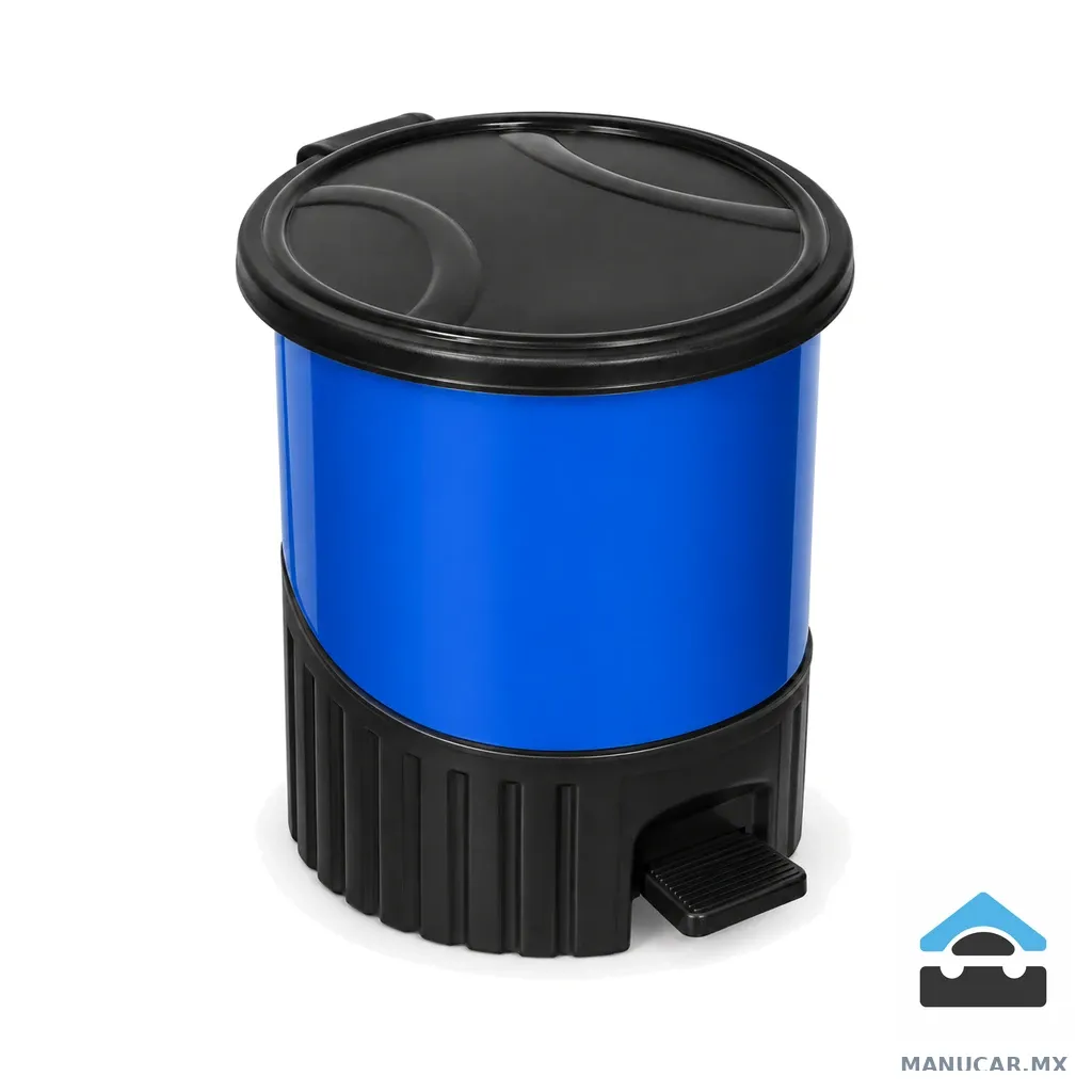 Contenedor Pedal con Tapa Negro/azul, 14 L