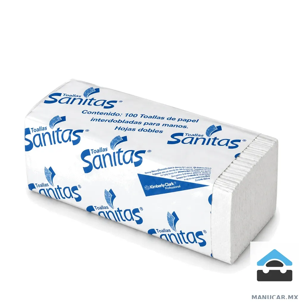 Toalla Interdoblada Sanitas con 100, Paquete con 100