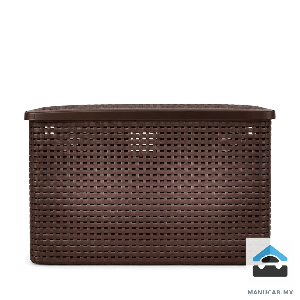 Canasta Rattan con Tapa Mediana Chocolate, Pieza