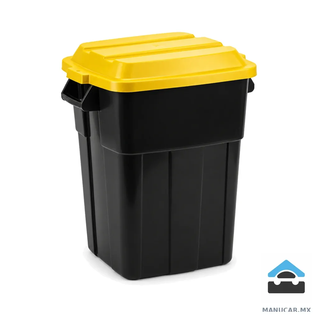 Contenedor Thalia con Tapa Negro/amarillo, 120 L